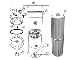 Bowman Cartridge Filter Hydro Flo Stainless Steel Lid Spring