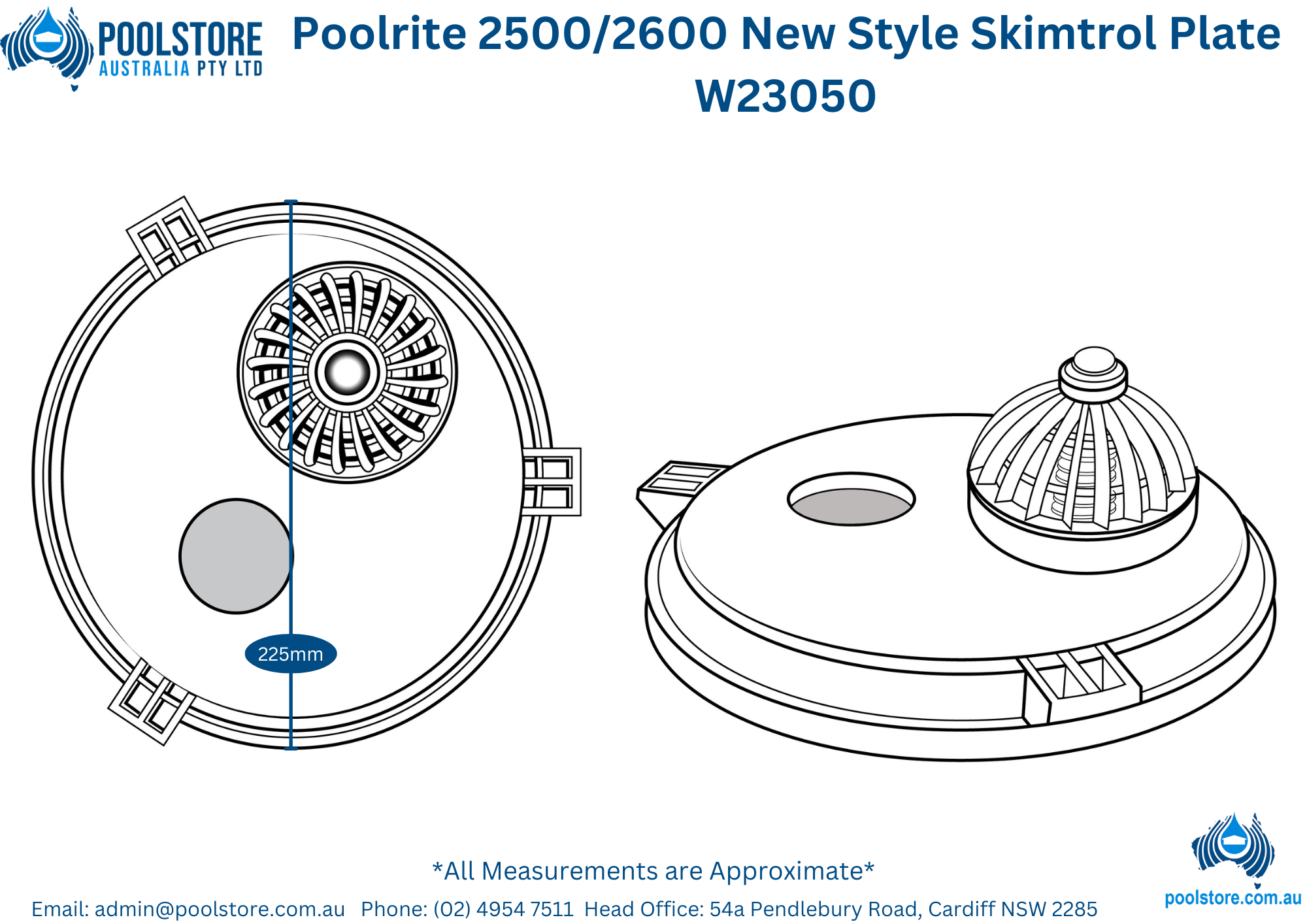 Poolrite  2500/2600 Skimtrol Plate- New Style ⚙️