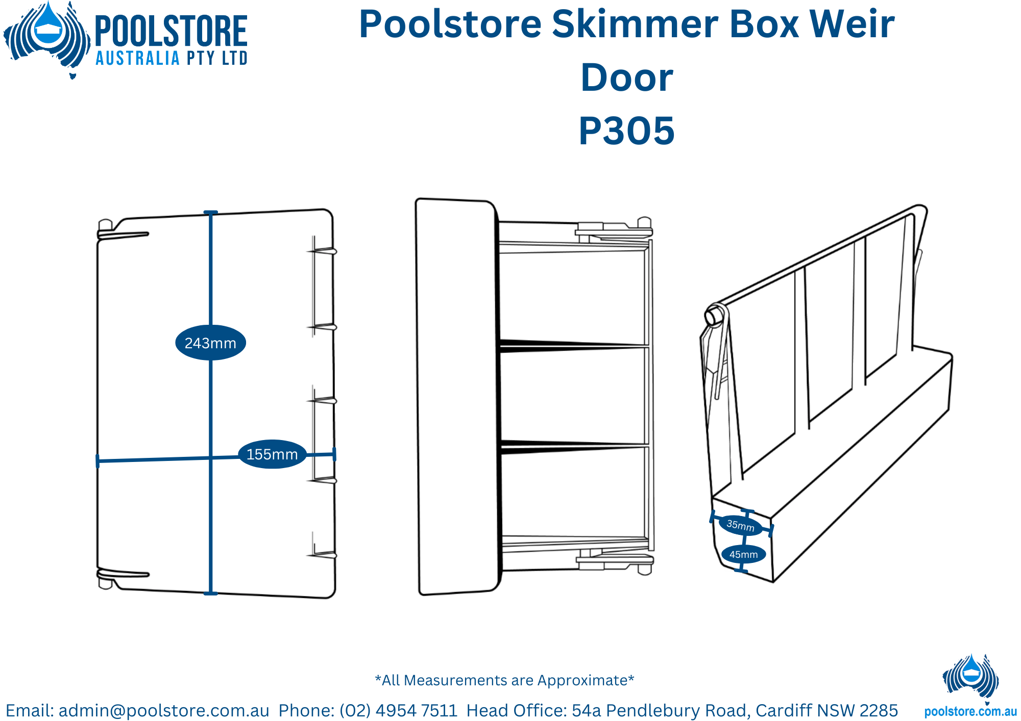 Poolstore Weir Door (P6282)⚙️
