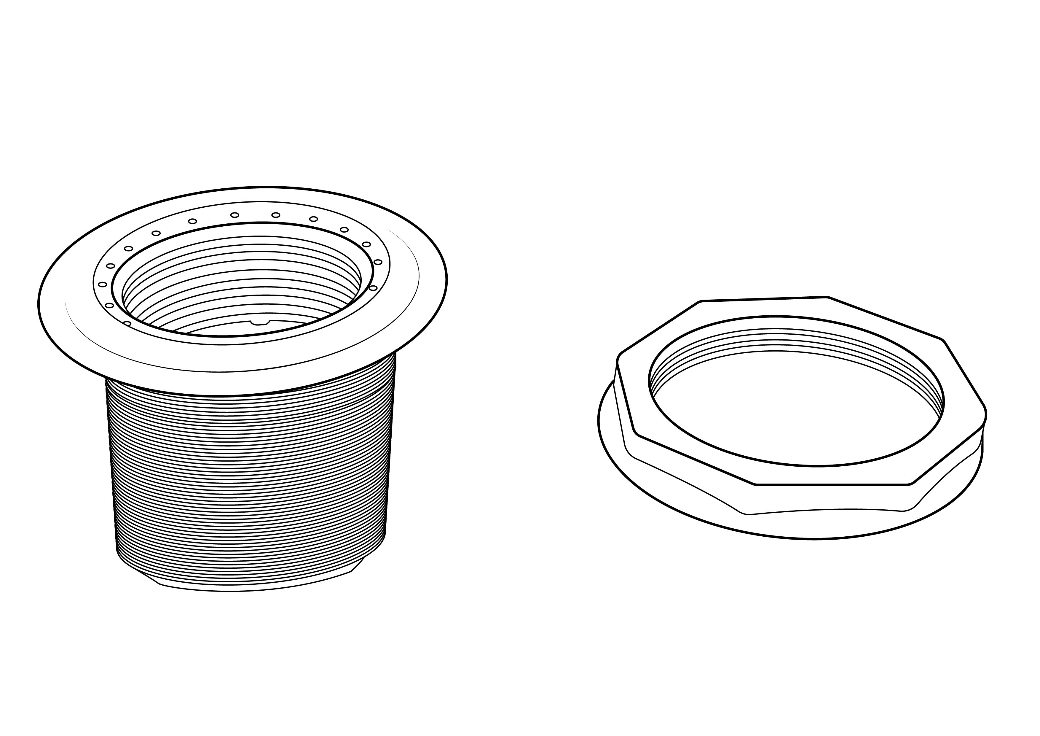 50mm Flanged Adaptor Only White ⚙️