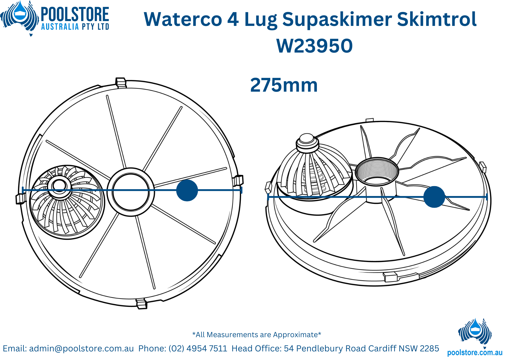 Waterco 4 Lug Skimtrol Supaskimmer ⚙️